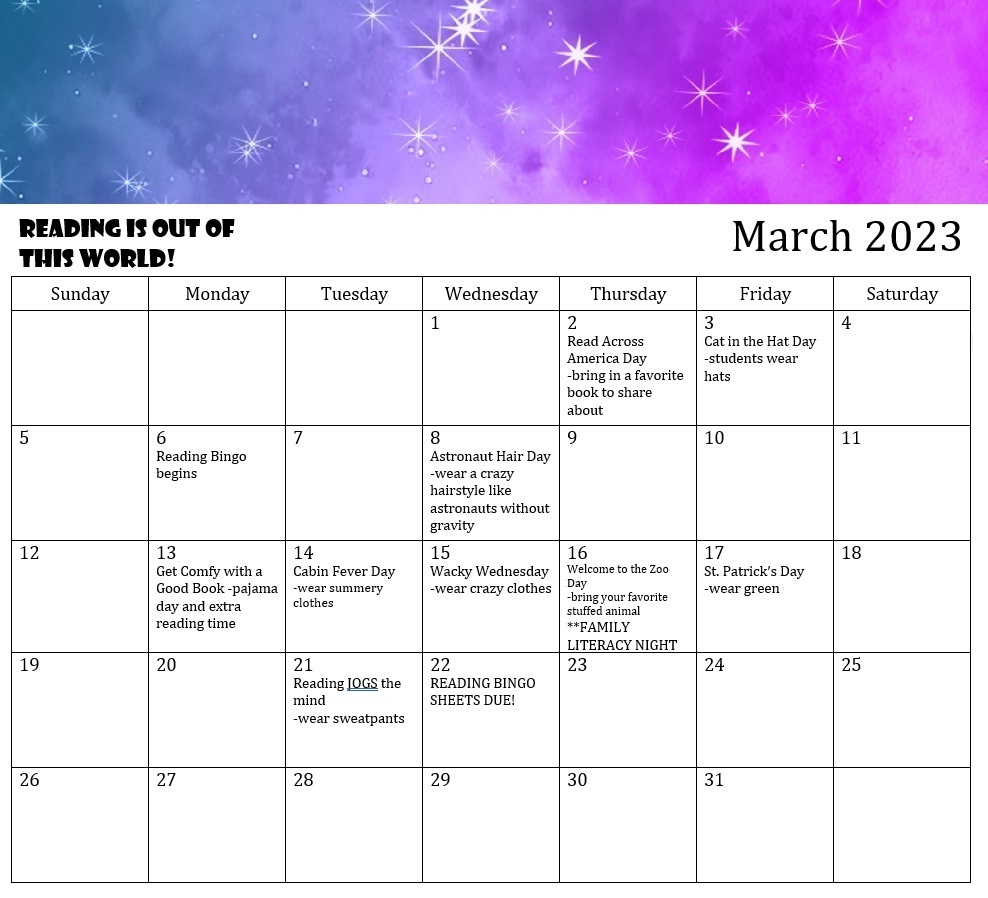 March is Reading Month 2023